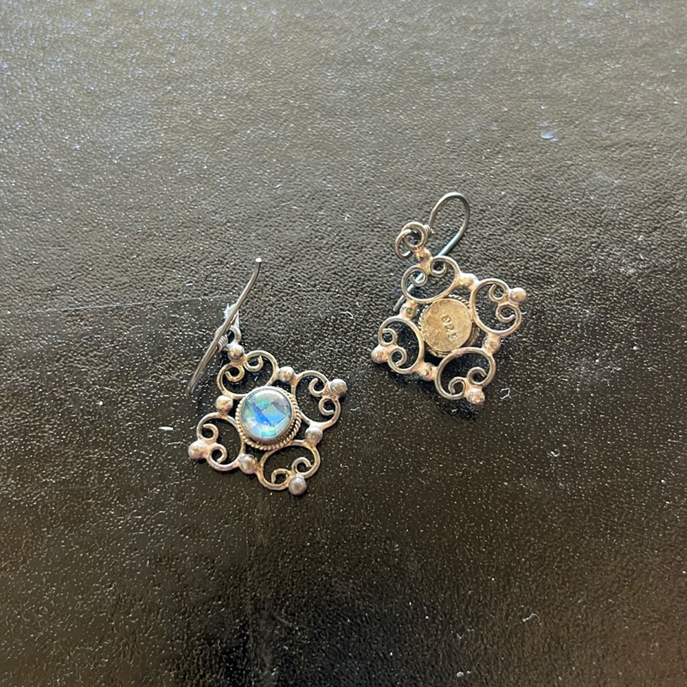 Sterling silver and abalone earrings